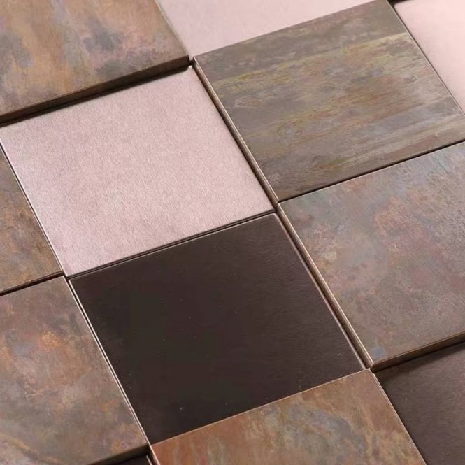 Copper Square Mix 30cm x 30cm (7.5cm x 7.5cm) Mosaic Tile