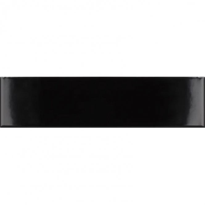 Equipe Costa Nova Gloss Black 5cm x 20cm Wall Tile