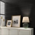 Equipe Costa Nova Gloss Black 5cm x 20cm Wall Tile