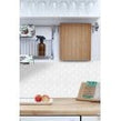 Cotton White Gloss 27.3cm x 25.9cm Fan Mosaic Tile