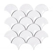 Cotton White Gloss 27.3cm x 25.9cm Fan Mosaic Tile