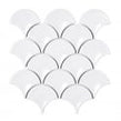 Cotton White Gloss 27.3cm x 25.9cm Fan Mosaic Tile
