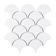 Cotton White Matt 27.3m x 25.9cm Fan Mosaic Tile