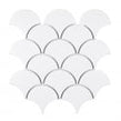 Cotton White Matt 27.3m x 25.9cm Fan Mosaic Tile