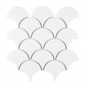 Cotton White Matt 27.3m x 25.9cm Fan Mosaic Tile