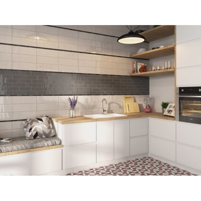 Equipe Country Graphite 6.5cm x 20cm Wall Tile