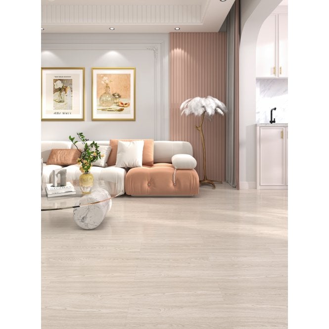 Country White Peel and Stick Vinyl Floor Tile 91.4cm x 15.2cm (2.5 Sq/M Per Pack)