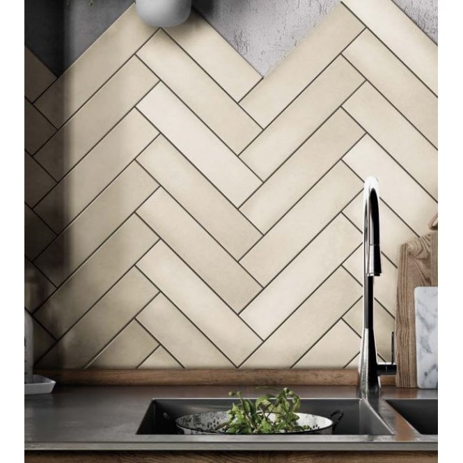 Equipe Crackle Bone 7.5cm x 15cm Wall Tile