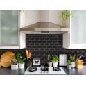Crackle Glaze Coal Grey 7.5cm x 15cm Wall Tile