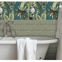 Crackle Glaze Hyde Park Green 7.5cm x 15cm Wall Tile