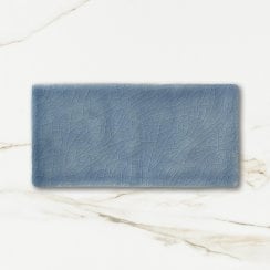 Crackle Glaze Mediterranean Blue 7.5cm x 15cm Wall Tile