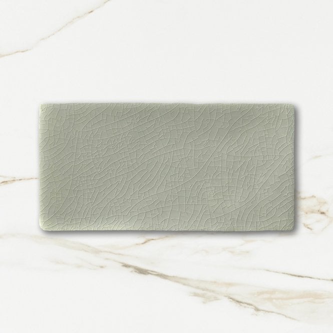 Crackle Glaze Sage 7.5cm x 15cm Wall Tile