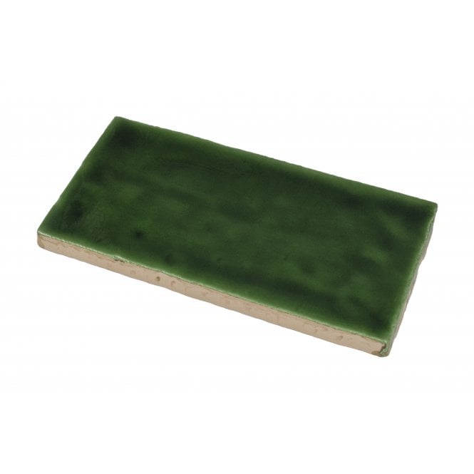 Crackle Glaze Victorian Green 7.5cm x 15cm Wall Tile