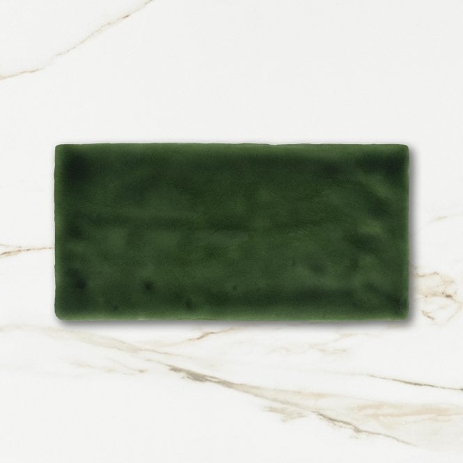 Crackle Glaze Victorian Green 7.5cm x 15cm Wall Tile