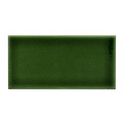 Crackle Victorian Green Glazed 7.5cm x 15cm Wall Tile