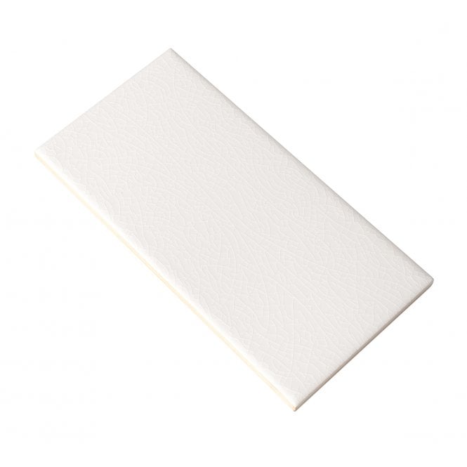 Crackle White Glazed 10cm x 20cm Wall Tile