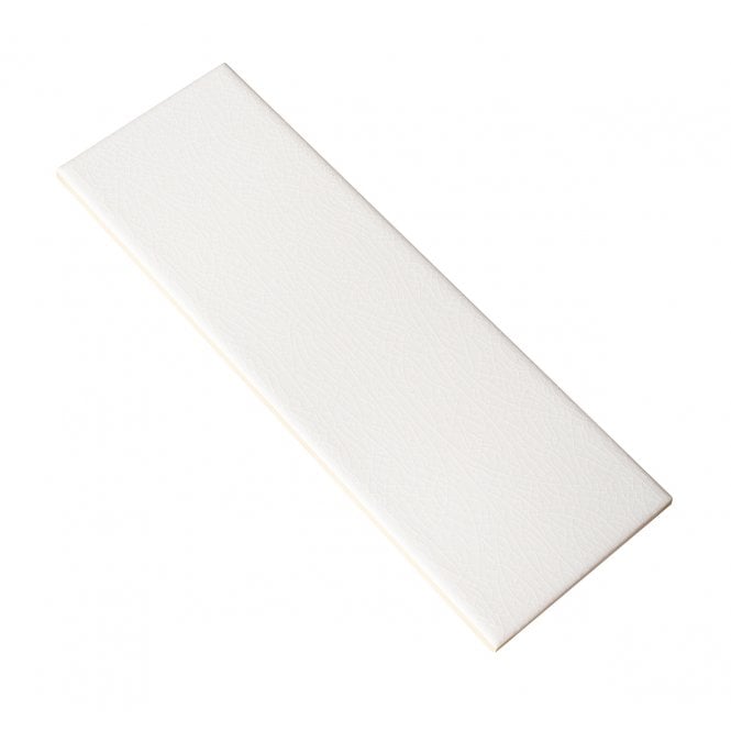 Crackle White Glazed 10cm x 30cm Wall Tile