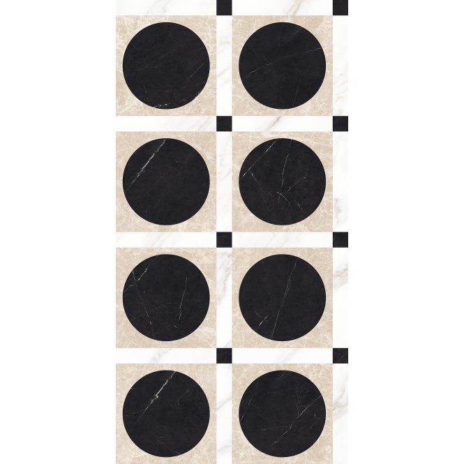 Creme Noir Decor 60cm x 120cm Wall & Floor Tile