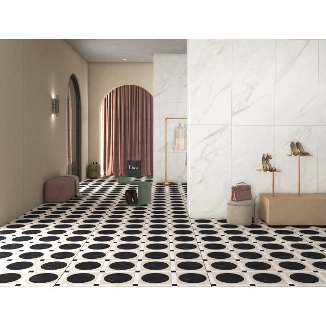 Creme Noir Decor 60cm x 120cm Wall & Floor Tile