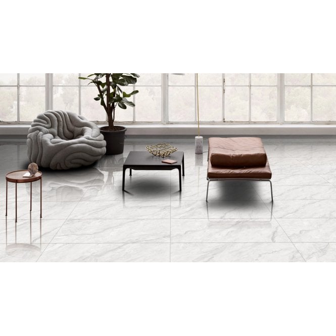Cuarzo White Polished Wall & Floor Tile 60cm x 120cm