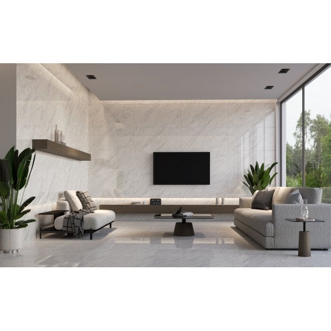 Cuarzo White Polished Wall & Floor Tile 60cm x 120cm