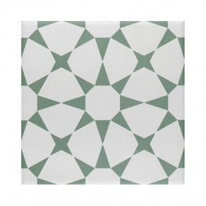 Cuban Star Green 20cm x 20cm Wall & Floor Tile