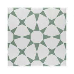 Cuban Star Green 20cm x 20cm Wall & Floor Tile