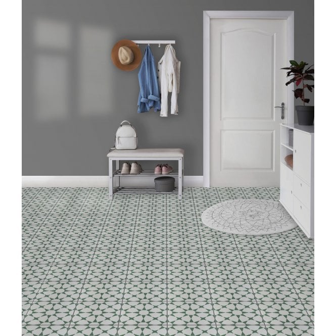 Cuban Star Green 20cm x 20cm Wall & Floor Tile