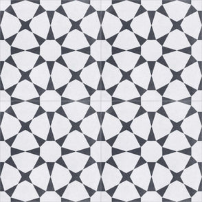 Cuban Star White 20cm x 20cm Wall & Floor Tile