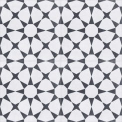 Cuban Star White 20cm x 20cm Wall & Floor Tile