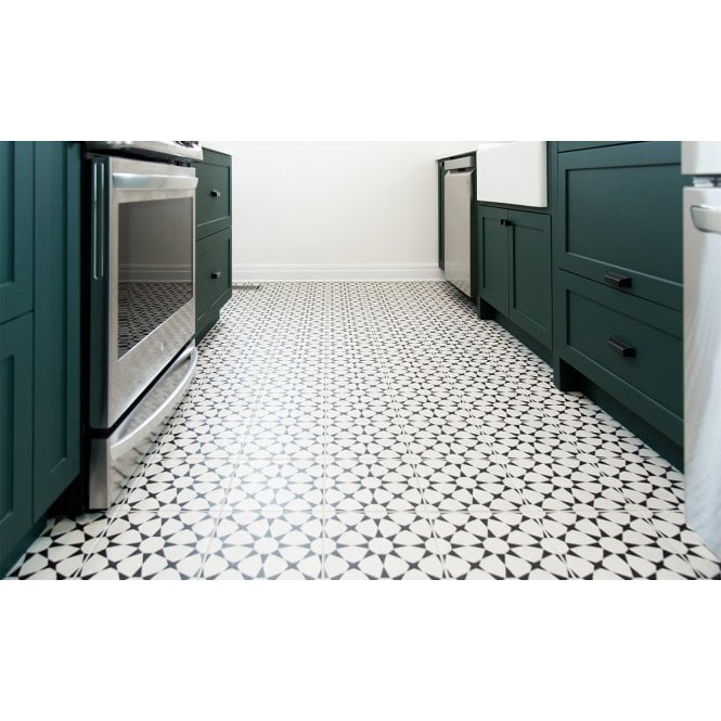 Cuban Star White 20cm x 20cm Wall & Floor Tile