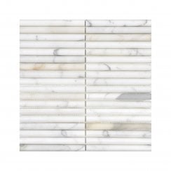 Curva Stick Calacatta Gold Marble (15.2cm x 1.5cm) 30.5cm x 30.5cm Mosaic Tile