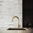 Curva Stick Calacatta Gold Marble (15.2cm x 1.5cm) 30.5cm x 30.5cm Mosaic Tile