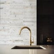 Curva Stick Calacatta Gold Marble (15.2cm x 1.5cm) 30.5cm x 30.5cm Mosaic Tile