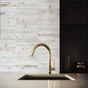 Curva Stick Calacatta Gold Marble (15.2cm x 1.5cm) 30.5cm x 30.5cm Mosaic Tile