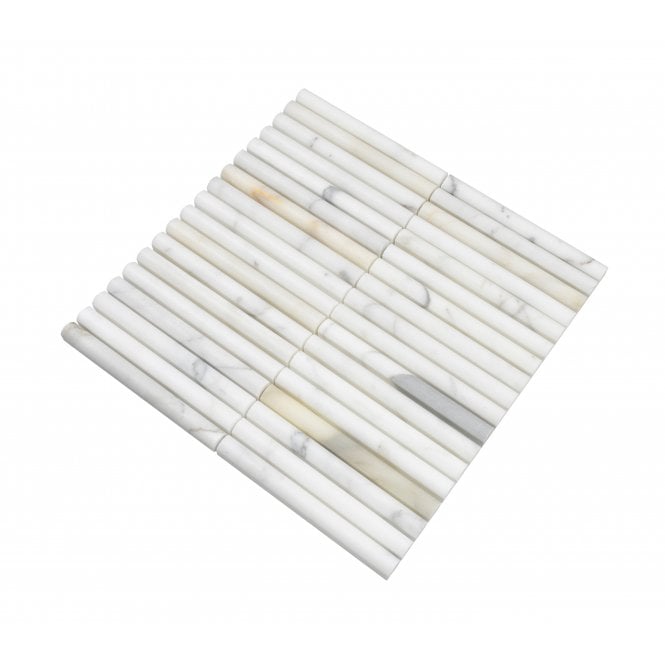 Curva Stick Calacatta Gold Marble (15.2cm x 1.5cm) 30.5cm x 30.5cm Mosaic Tile