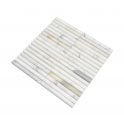 Curva Stick Calacatta Gold Marble (15.2cm x 1.5cm) 30.5cm x 30.5cm Mosaic Tile