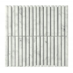 Curva Stick Carrara Marble (15.2cm x 1.5cm) 30.5cm x 30.5cm Mosaic Tile