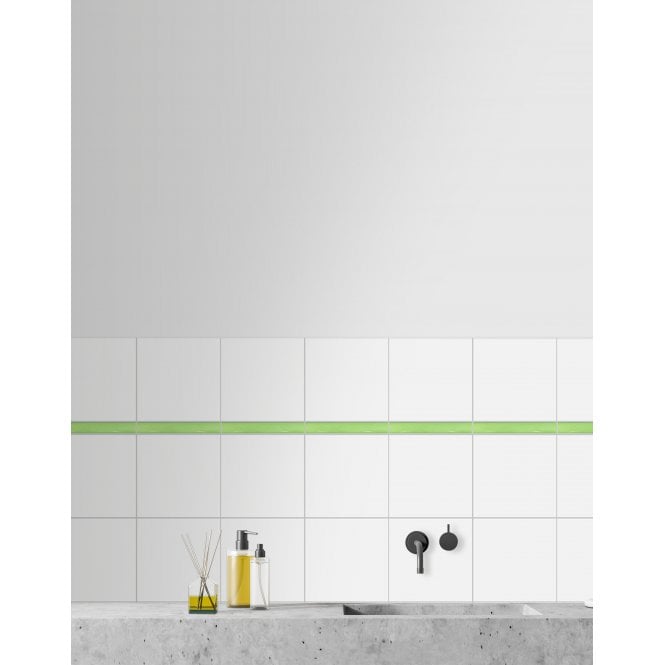 Curva Verde Lustre 2cm x 15cm Border Tile