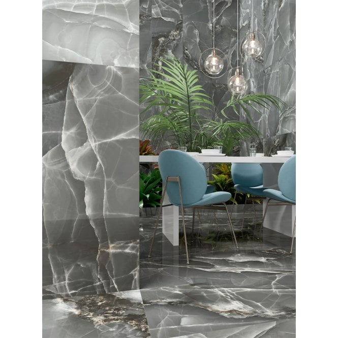Dark Onyx Porcelain Tile 60cm x 120cm Wall and Floor Tile