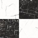 Darwin Black and White Marble Effect 45cm x 45cm Wall and Floor Tile