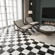Darwin Black and White Marble Effect 45cm x 45cm Wall and Floor Tile