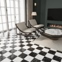 Darwin Black and White Marble Effect 45cm x 45cm Wall and Floor Tile