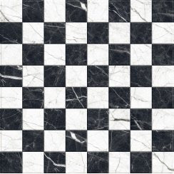 Darwin Black and White Marble-Effect Anti-Slip 40cm x 40cm Wall and Floor Tile