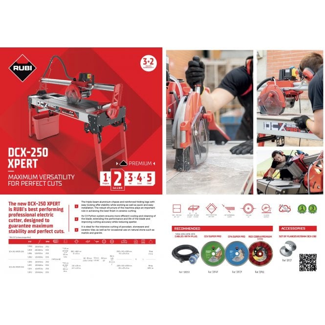 Rubi DCX-250 Xpert 1250 Tile Cutter (230v)