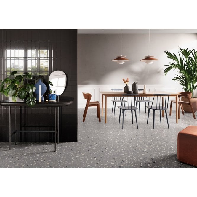 Italian Design DeConcrete Grey Terrazzo 60cm x 60cm Wall & Floor Tile