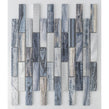 Denim Wood Interlocking Aluminium and Glass Mix (2.4cm x 9.8cm) 30cm x 30cm Mosaic