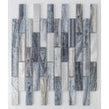 Denim Wood Interlocking Aluminium and Glass Mix (2.4cm x 9.8cm) 30cm x 30cm Mosaic