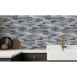 Denim Wood Interlocking Aluminium and Glass Mix (2.4cm x 9.8cm) 30cm x 30cm Mosaic