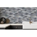 Denim Wood Interlocking Aluminium and Glass Mix (2.4cm x 9.8cm) 30cm x 30cm Mosaic